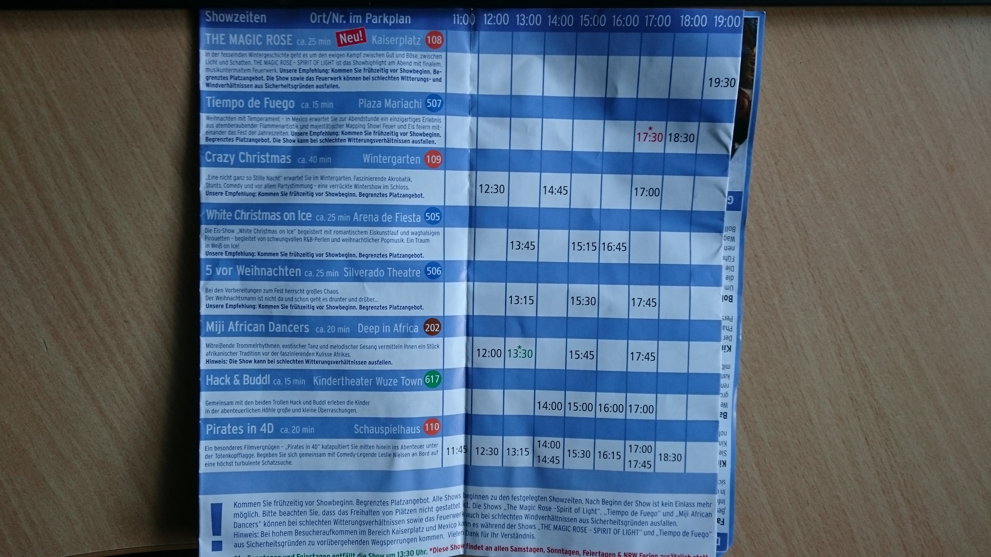 Wintertraum 2015/2016 Uhrzeiten