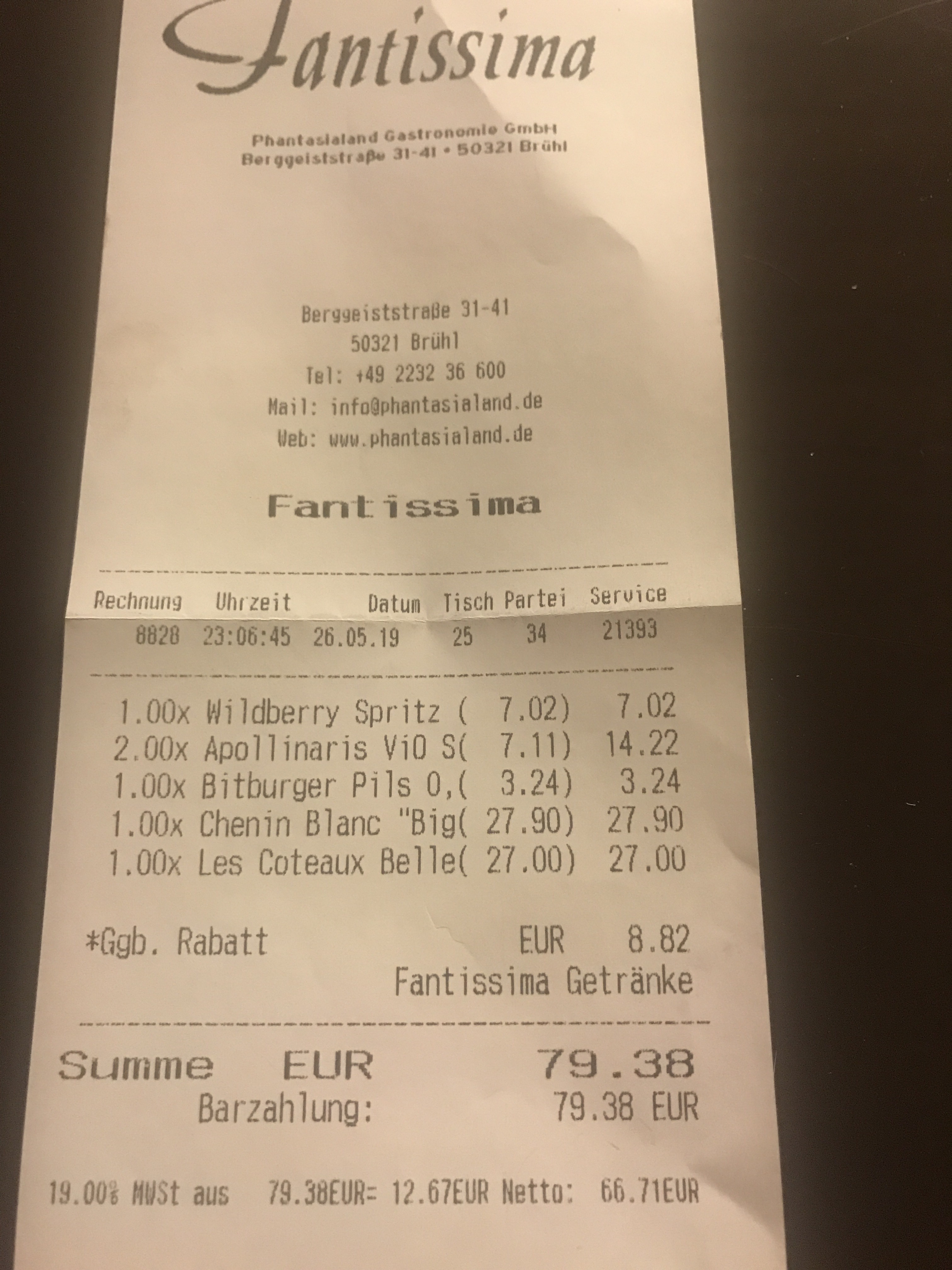 Getränkepreise Fantissima